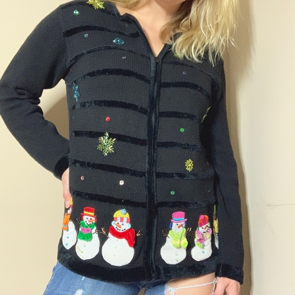 zip up christmas sweater